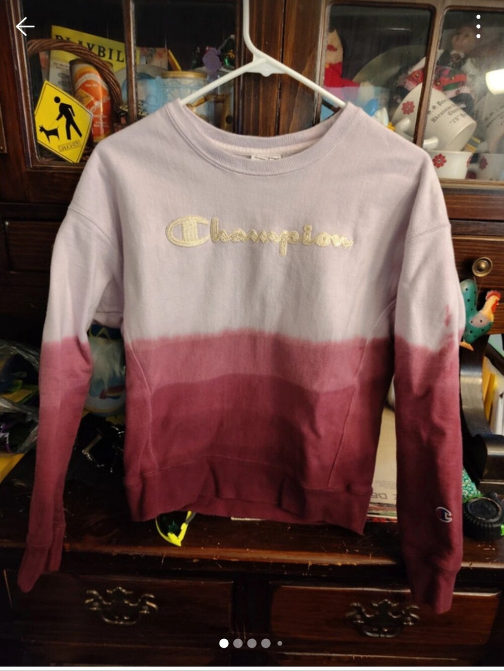 Champion Ombre Crewneck Sweatshirt in Lavender and Burgundy